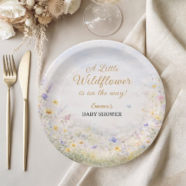 Spring Meadow Wildflower Pastel Garden Floral ペーパープレート
