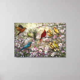 Spring Meet: Colorful Songbirds Bird Lovers Gifts キャンバスプリント