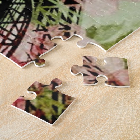 spring mint pink floral french paris eiffel tower ジグソーパズル (側面)