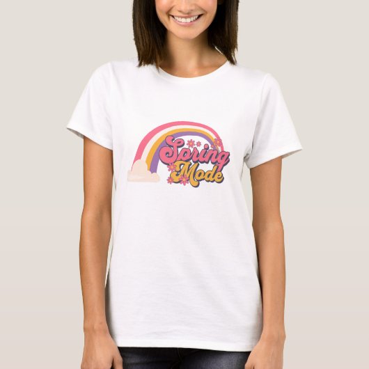 Spring Mode Retro Rainbow Tシャツ (正面)