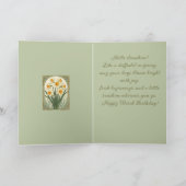 Spring Motif Daffodil March Birthflower カード (内部)