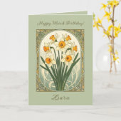 Spring Motif Daffodil March Birthflower カード (黄色い花)