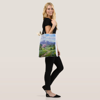 Spring Mountain Landscape Oil Painting Tote Bag トートバッグ