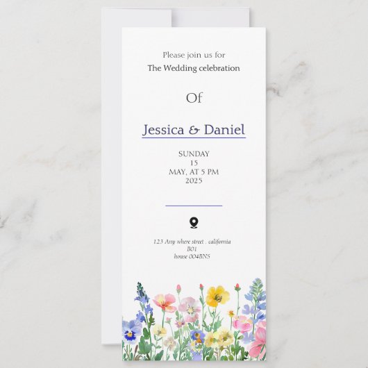 Spring multi floral colors garden wedding invitati 招待状 (正面)