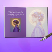 Spring Muse  in purple Folded Greeting Card カード