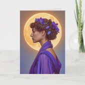 Spring Muse  in purple Folded Greeting Card カード (正面)
