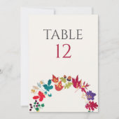 Spring Mustard Meadow Flower Wedding Table Number 招待状 (正面)