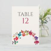 Spring Mustard Meadow Flower Wedding Table Number 招待状 (スタンド正面)