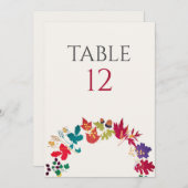 Spring Mustard Meadow Flower Wedding Table Number 招待状 (正面/裏面)