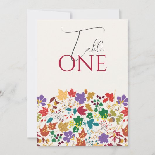 Spring Mustard Meadow Flower Wedding Table Number 招待状 (正面)