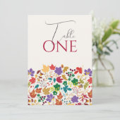 Spring Mustard Meadow Flower Wedding Table Number 招待状 (スタンド正面)