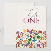 Spring Mustard Meadow Flower Wedding Table Number 招待状 (正面/裏面)