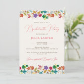 Spring Mustard Purple Flower Bachelorette Party 招待状 (スタンド正面)