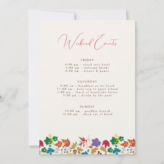 Spring Mustard Purple Flower Bachelorette Party 招待状 (裏面)