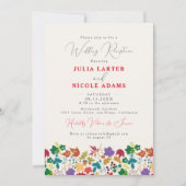 Spring Mustard Purple Meadow Wedding Reception 招待状 (正面)