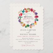 Spring Mustard Purple Meadow Wedding Shower 招待状 (正面/裏面)