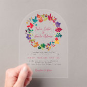 Spring Mustard Yellow Purple Meadow Flower Wedding アクリル招待状 (インサイチュ (ポータブル))