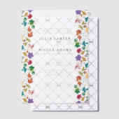 Spring Mustard Yellow Purple Meadow Flower Wedding ベラム紙招待状 (オフセット (招待状))