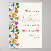 Spring Mustard Yellow Purple Meadow Flower Wedding ポスター (正面)