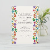 Spring Mustard Yellow Purple Meadow Flower Wedding 招待状 (スタンド正面)