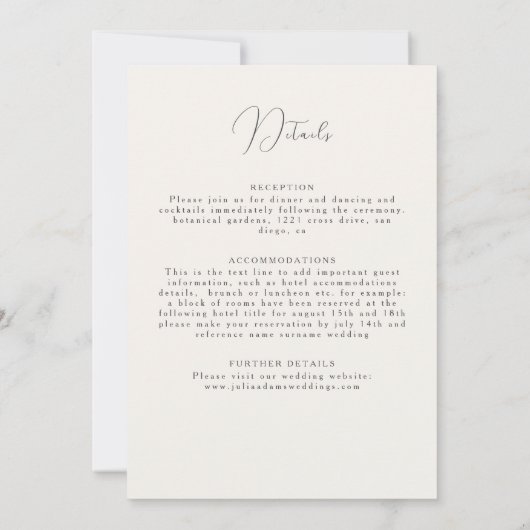 Spring Mustard Yellow Purple Meadow Flower Wedding 招待状 (裏面)