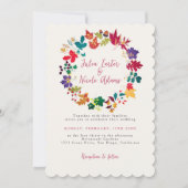 Spring Mustard Yellow Purple Meadow Flower Wedding 招待状 (正面)