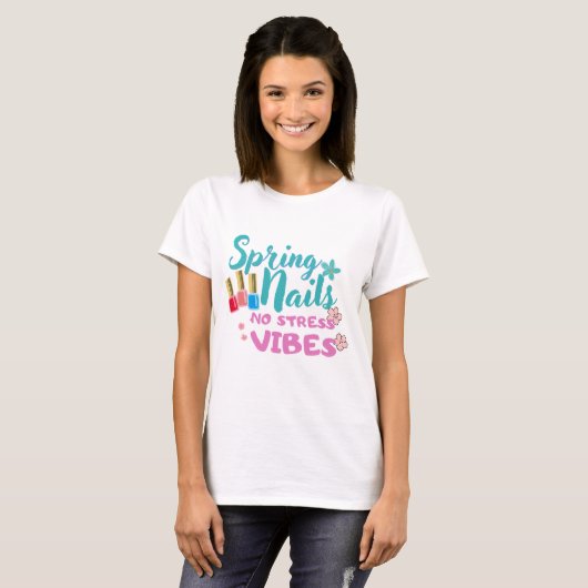 Spring Nails – No Stress Vibes Tee Tシャツ (正面フル)