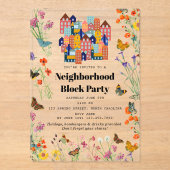 Spring Neighborhood BBQ Block Party アクリル招待状 (正面)