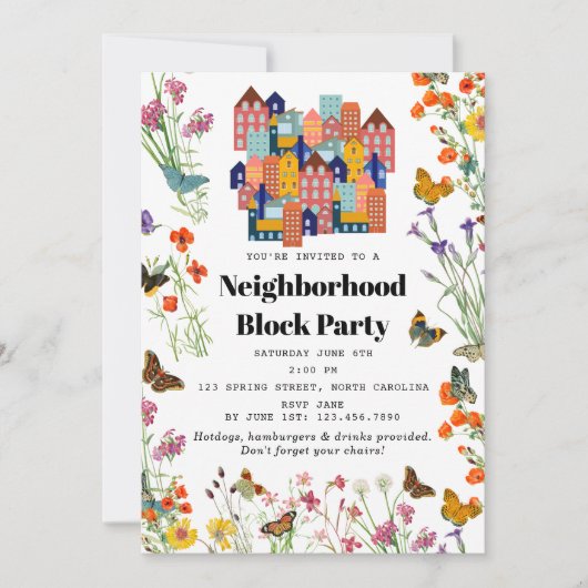 Spring Neighborhood BBQ Block Party 招待状 (正面)