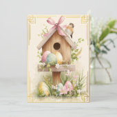Spring Nest – Easter Birdhouse Delight カード (スタンド正面)