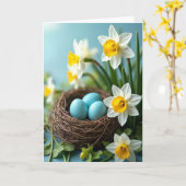 Spring Nest Egg Bloom Art Card カード (黄色い花)