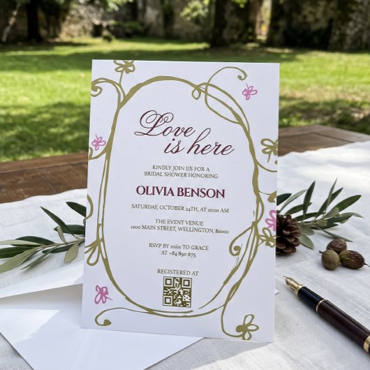 Spring Olive Brital Shower | ご招待 招待状