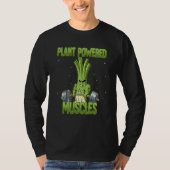 Spring Onion Gym Weight Training Plant Powered Mus Tシャツ (正面)