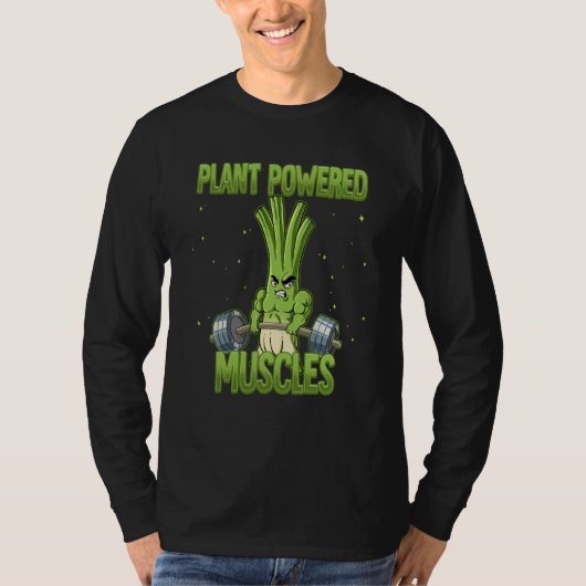 Spring Onion Gym Weight Training Plant Powered Mus Tシャツ (正面)