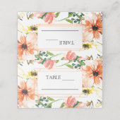 Spring Orange Floral Wedding Place card プレイスカード (外部開封)