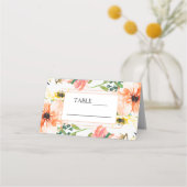 Spring Orange Floral Wedding Place card プレイスカード (正面)