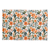Spring Orange Flowers Chic Elegant Floral Pattern 枕カバー (裏面)