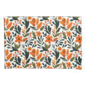 Spring Orange Flowers Chic Elegant Floral Pattern 枕カバー (正面)