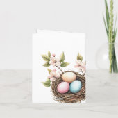 Spring Pastel Bird's Nest Note Card ノートカード (裏面)
