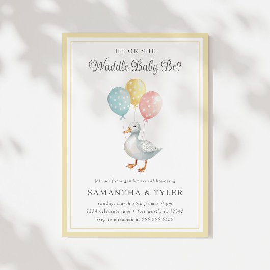 Spring Pastel Duck Gender Reveal 招待状