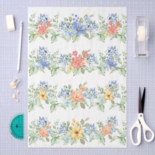 Spring Pastel Florals Decoupage Paper 薄葉紙 (クラフト)