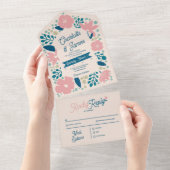 Spring Pastel Petals All in One Wedding Invite オールインワン招待状 (貼ってはがせる)