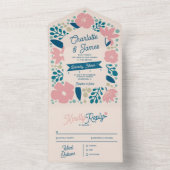 Spring Pastel Petals All in One Wedding Invite オールインワン招待状 (内側)