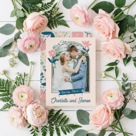 Spring Pastel Petals Flat Thank You Card サンキューカード