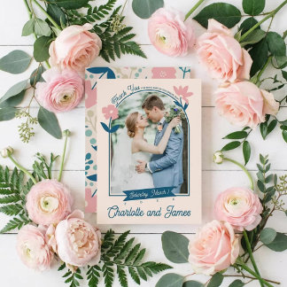 Spring Pastel Petals Flat Thank You Card サンキューカード