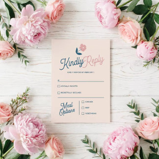 Spring Pastel Petals RSVP Card セーブザデート