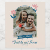 Spring Pastel Petals Save the Date ワインラベル (シングルラベル)