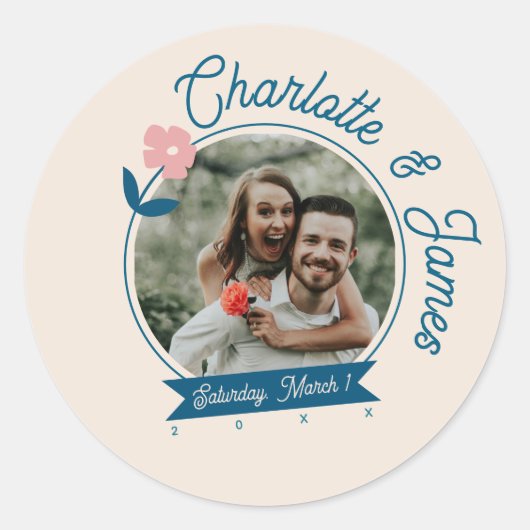 Spring Pastel Petals Sticker ラウンドシール (正面)