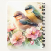 Spring Pastel Sweet Love Birds Blossoms Flowers ノートブック (裏面)
