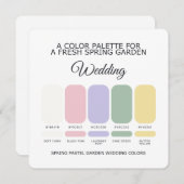 Spring Pastel Wedding Color Palette Card 招待状 (正面/裏面)